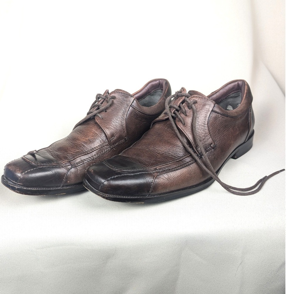 8.5M  VTG Johnston & Murphy Men  Sheepskin Leather Bicycle Toe Oxford Dress Shoe
